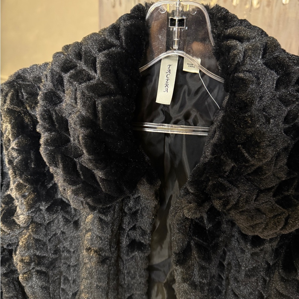 Tacera Dark Textured Teddy Jacket-New - Picture 5 of 12
